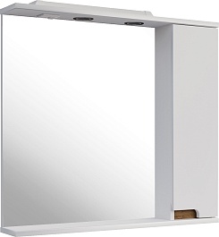 ASB-Mebel Зеркальный шкаф Вита 80 R белый/дуб золотой – фотография-2